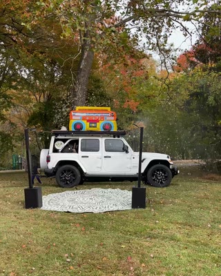 BoomBoxCar parked inside its daytime activity area